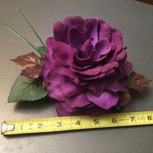 Purple Rose Flower Shaped Trinket glass jewelry night vintage